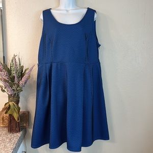 Lane Bryant Blue and black fit and flare dress